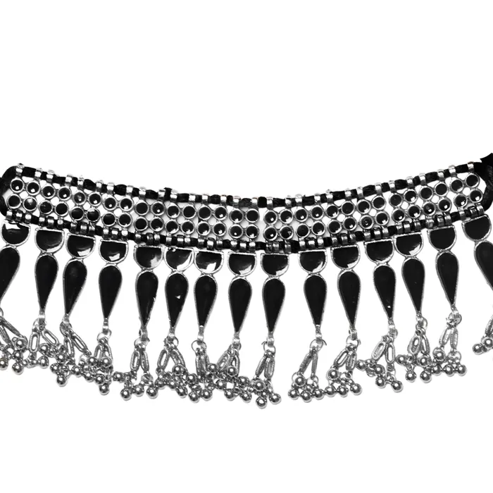 Necklaces Teejh Teejh Adhira Black Silver Oxidised Choker Necklace
