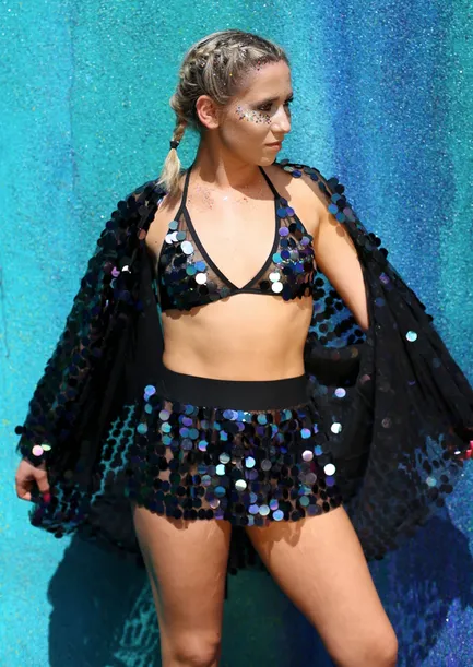 Necklaces THE LUMi SHOP Dark Ocean Sequin Triangle Top