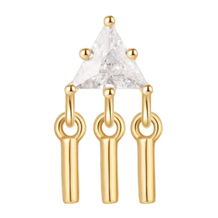 Necklaces threadless VIP End with Dangles in Gold with White CZs Ember Body Jewelry Necklaces threadless VIP End with Dangles in Gold with White CZs Ember Body Jewelry
