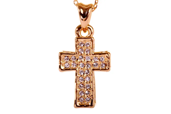 Red Necklaces N7182 18K Gold Plated Swarovski Crystal Pave Cross Pendant Necklace Red Necklaces N7182 18K Gold Plated Swarovski Crystal Pave Cross Pendant Necklace