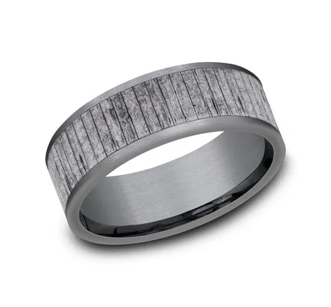 Rings Benchmark Tantalum Band with Wood Split Finish Rings Benchmark Tantalum Band with Wood Split Finish