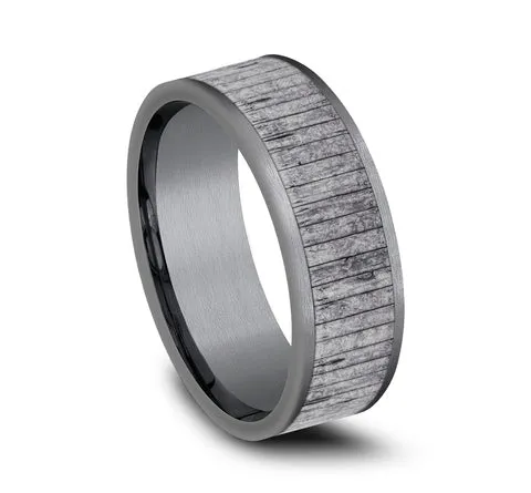 Rings Benchmark Tantalum Band with Wood Split Finish Rings Benchmark Tantalum Band with Wood Split Finish