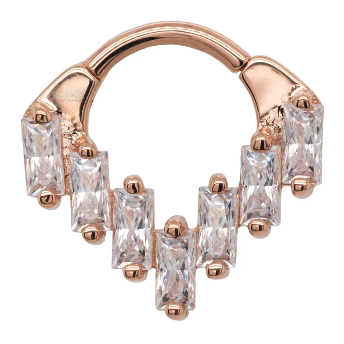 Rings Body Vision BVLA Acacia Hinge Ring in Gold with White CZs