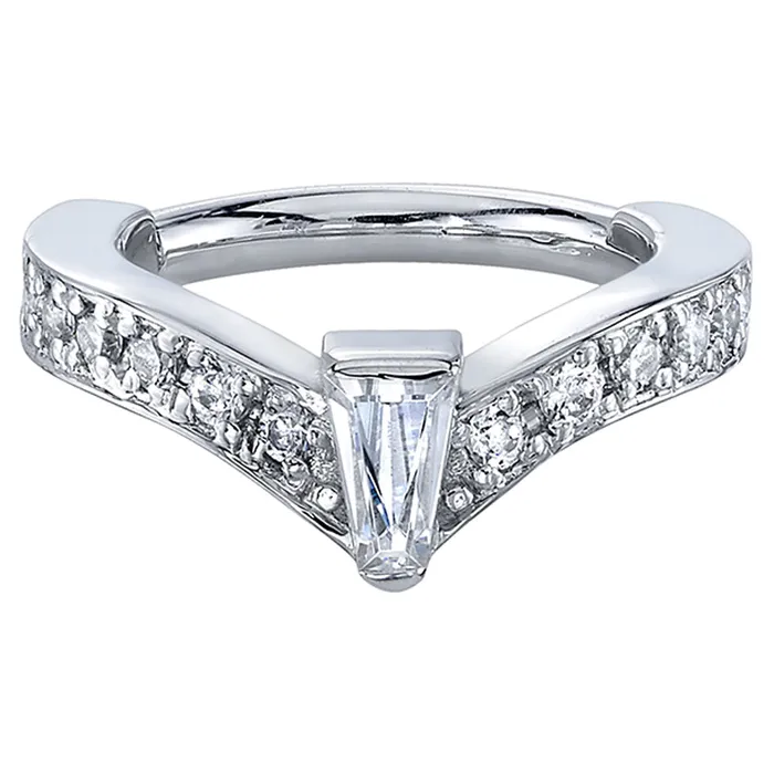 Rings Cherish Baguette Hinge Ring in Gold with White CZs Body Vision BVLA