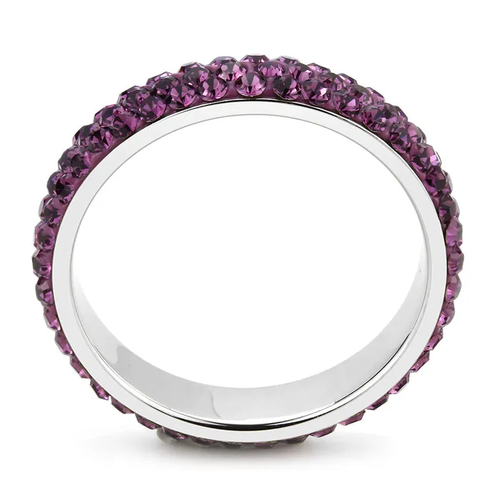 Rings CJ3541 Wholesale Womens Stainless Steel Top Grade Crystal Amethyst Infinite Sparkle Ring Green Rings CJ3541 Wholesale Womens Stainless Steel Top Grade Crystal Amethyst Infinite Sparkle Ring Green