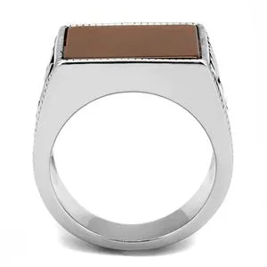 Rings CJE3189 Wholesale Mens Stainless Steel Siam SemiPrecious Agate Ring Green Rings CJE3189 Wholesale Mens Stainless Steel Siam SemiPrecious Agate Ring Green
