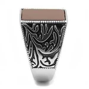 Rings CJE3189 Wholesale Mens Stainless Steel Siam SemiPrecious Agate Ring Green Rings CJE3189 Wholesale Mens Stainless Steel Siam SemiPrecious Agate Ring Green