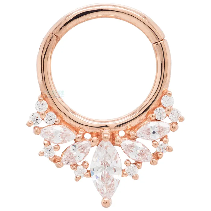Rings Elite Hinge Ring Clicker in Gold with CZs Buddha Jewelry Organics