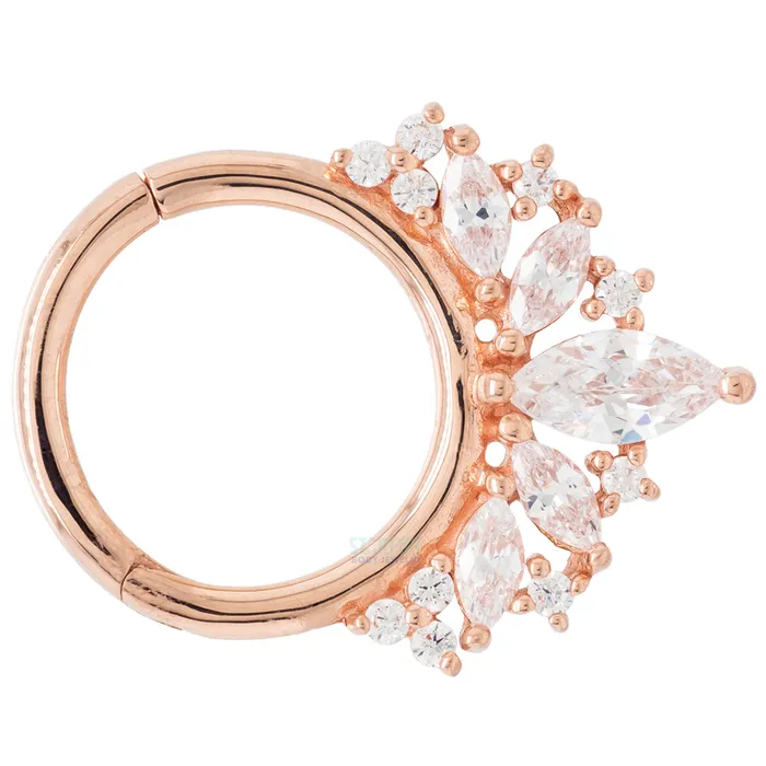 Rings Elite Hinge Ring Clicker in Gold with CZs Buddha Jewelry Organics