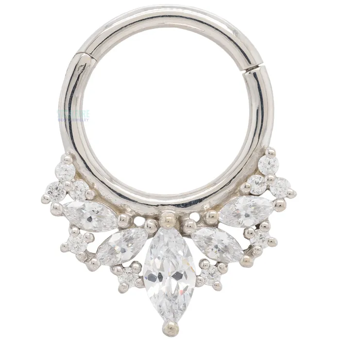 Rings Elite Hinge Ring Clicker in Gold with CZs Buddha Jewelry Organics