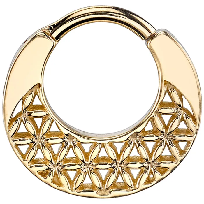 Rings Flower of Life Hinge Ring in Gold Body Vision BVLA