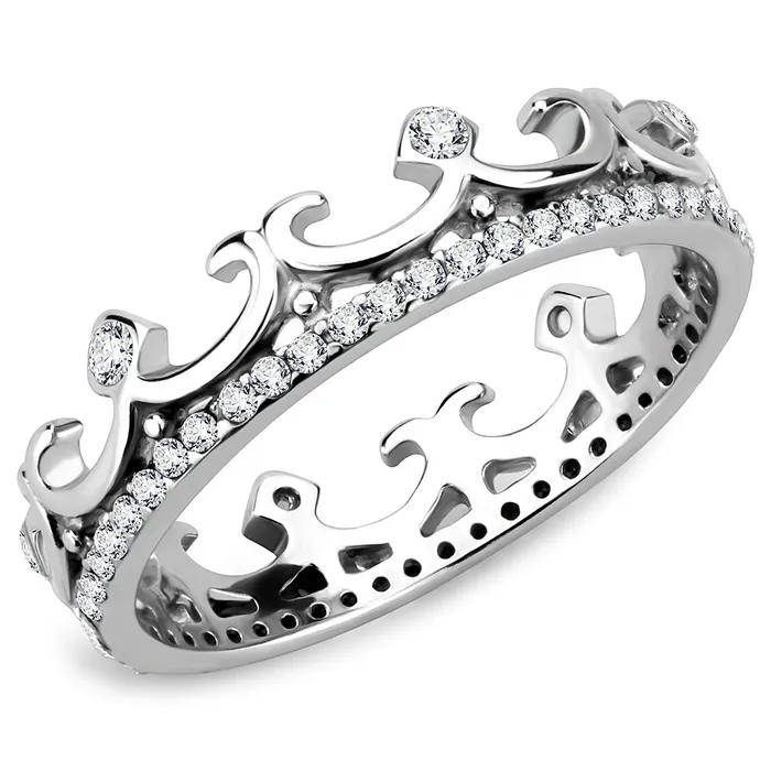 Rings Green CJ267 Wholesale Womens Stainless Steel AAA Grade Cubic Zirconia Clear Minimal Crown Ring Rings Green CJ267 Wholesale Womens Stainless Steel AAA Grade Cubic Zirconia Clear Minimal Crown Ring