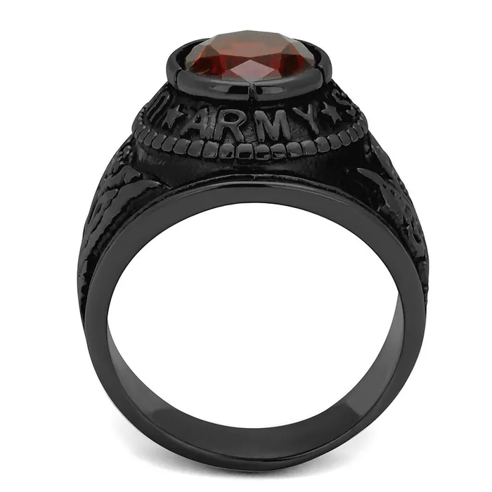 Rings Green CJ414706J Wholesale Mens Stainless Steel IP Black Synthetic Siam United States Army Ring