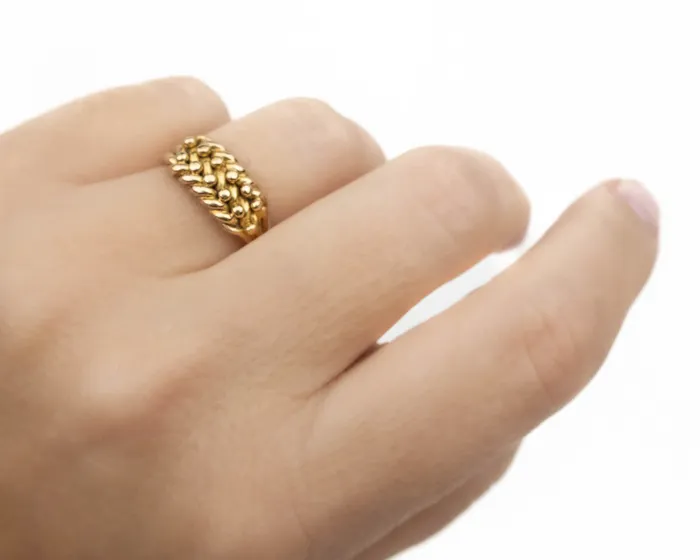 Rings Isadoras A Edwardian 18KT Braided Keeper Ring Rings Isadoras A Edwardian 18KT Braided Keeper Ring