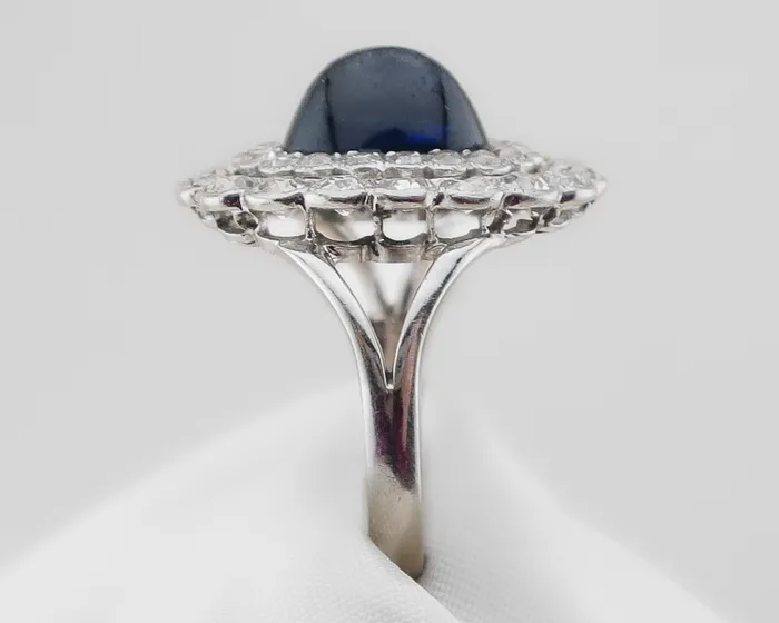 Rings Isadoras LD Art Deco Sapphire and Diamond Halo Ring