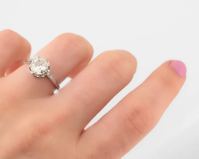 Rings Isadoras R Art Deco 134Carat Diamond Solitaire