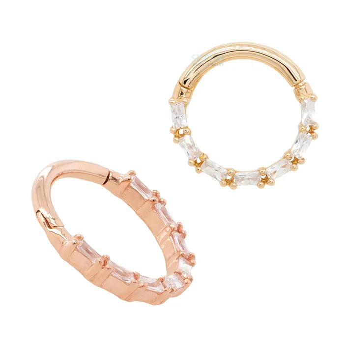 Rings Loved Hinge Ring Clicker in Gold with CZs Buddha Jewelry Organics