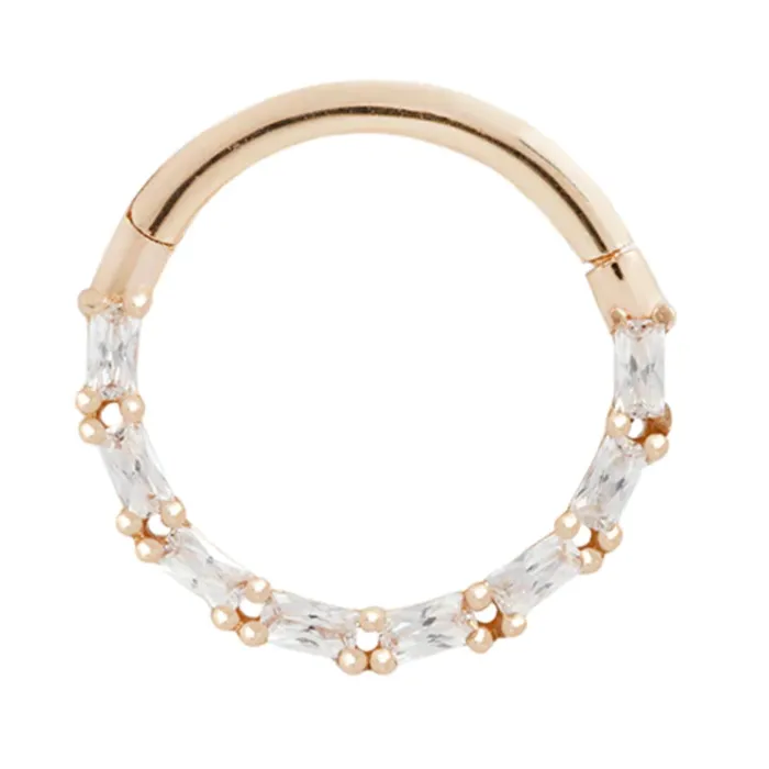 Rings Loved Hinge Ring Clicker in Gold with CZs Buddha Jewelry Organics