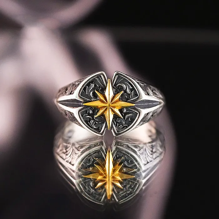 Rings Polaris Retro Mens Adjustable Ring Free