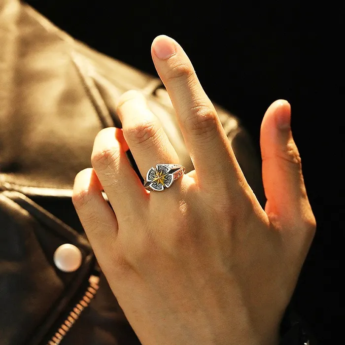 Rings Polaris Retro Mens Adjustable Ring Free
