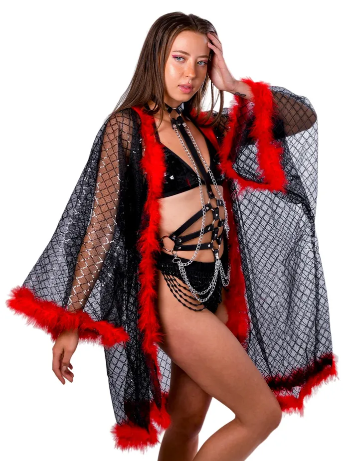 Rings THE LUMI SHOP Fuzzy Sequin Kimono Gothic