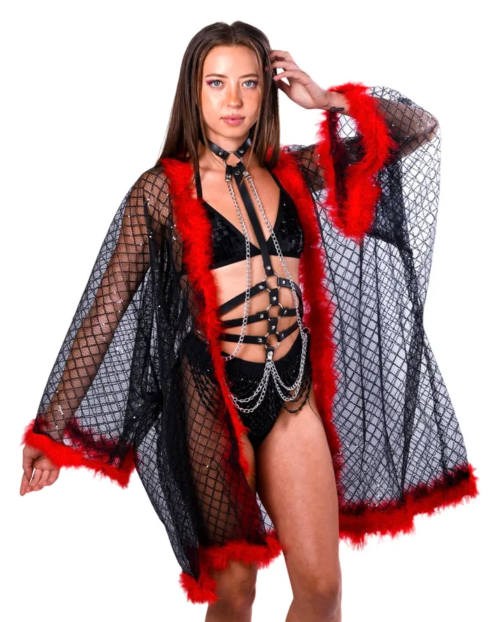 Rings THE LUMI SHOP Fuzzy Sequin Kimono Gothic