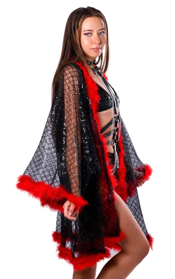 Rings THE LUMI SHOP Fuzzy Sequin Kimono Gothic