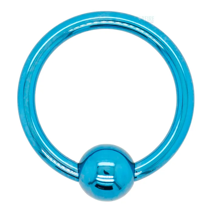 Rings Titanium Captive Bead Ring CBR Blue Anatometal
