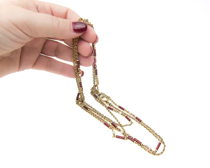 Rings Victorian 18KT Enamel Pearl Austrian Chain Isadoras LD Rings Victorian 18KT Enamel Pearl Austrian Chain Isadoras LD