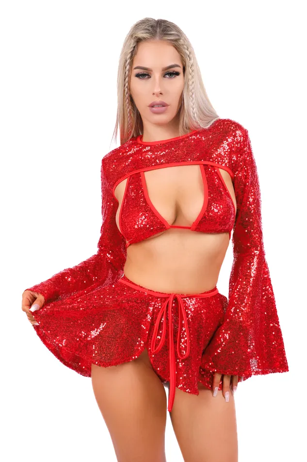 Ruby Goddess Sequin Set 4 pcs THE LUMI SHOP Earrings