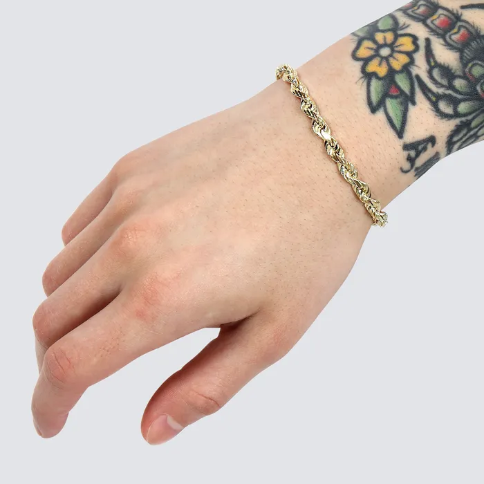 Saints Gold Co Bracelets 60MM Rope Bracelet Diamond Cut Saints Gold Co Bracelets 60MM Rope Bracelet Diamond Cut
