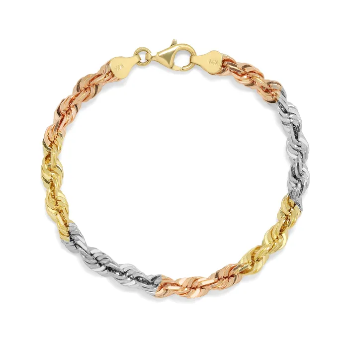 Saints Gold Co Bracelets 60MM Rope Bracelet Diamond Cut Saints Gold Co Bracelets 60MM Rope Bracelet Diamond Cut