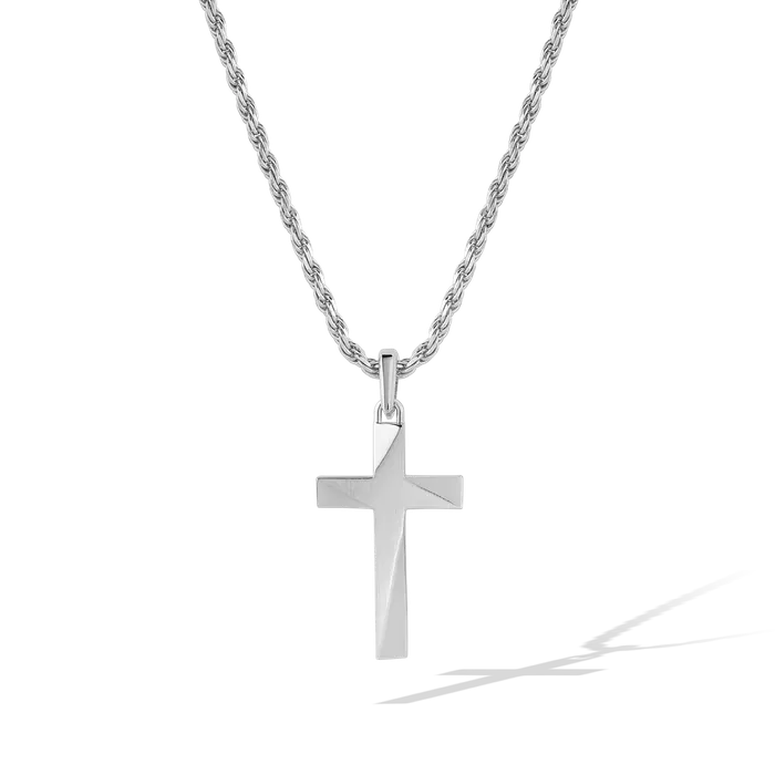 Solid Gold Necklaces 14k White Gold Cross