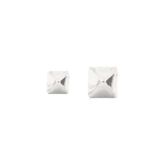 Tawapa Earrings threadless Square Pyramid Pin in Gold