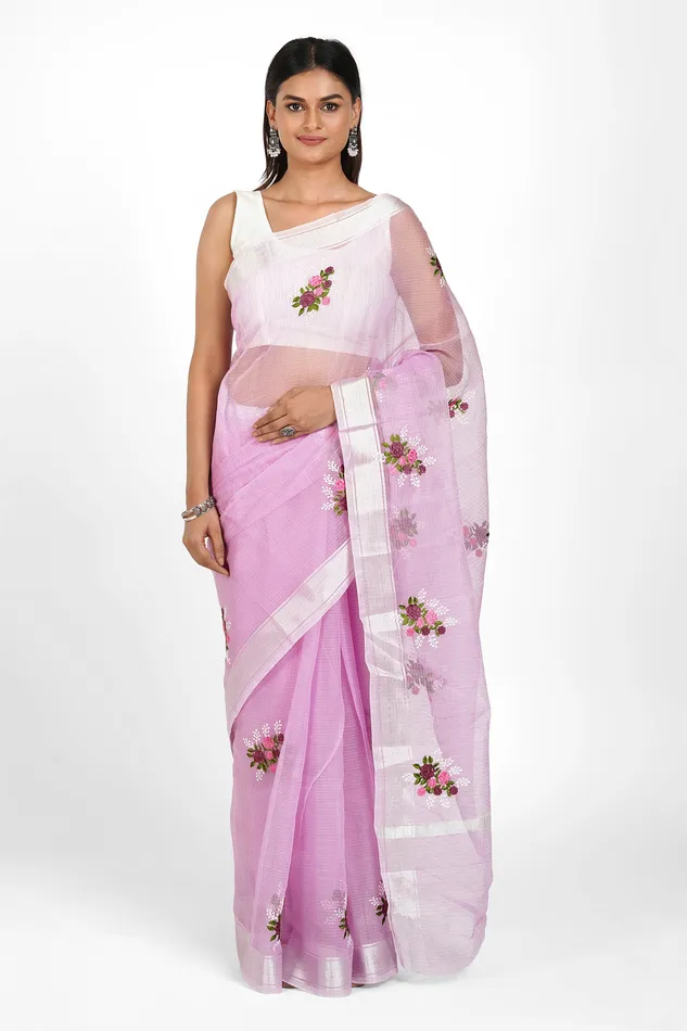 Teejh Earrings Teejh Ishika Kota Embroidered Saree