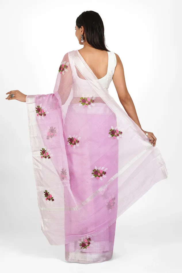 Teejh Earrings Teejh Ishika Kota Embroidered Saree