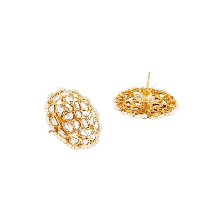 Teejh Earrings Teejh Lalima Gold And White Stud