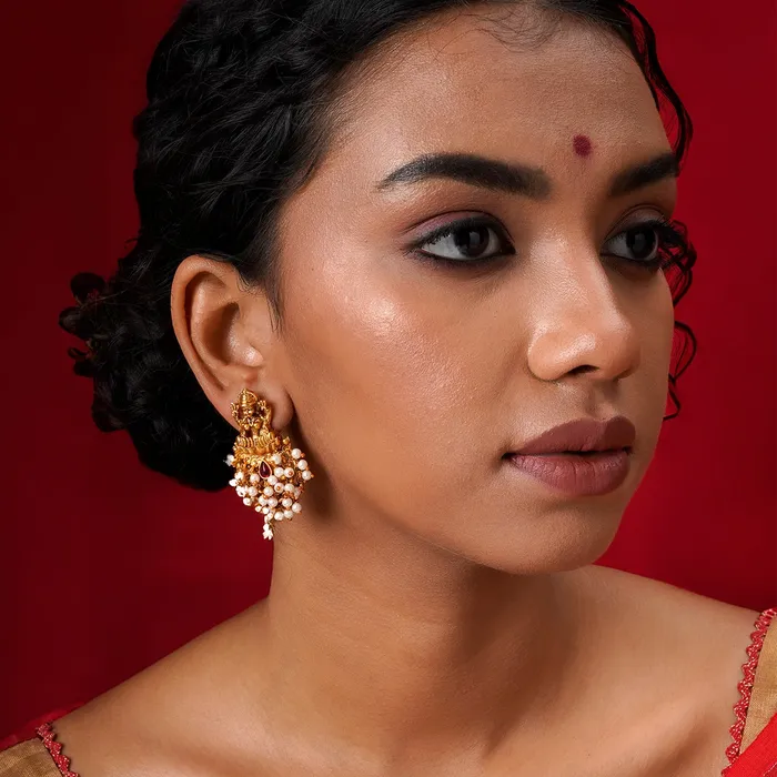 Teejh Earrings Teejh Naila Gold White And Red Earrings