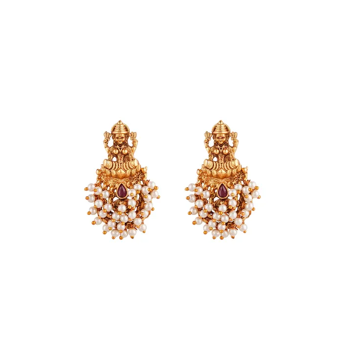 Teejh Earrings Teejh Naila Gold White And Red Earrings