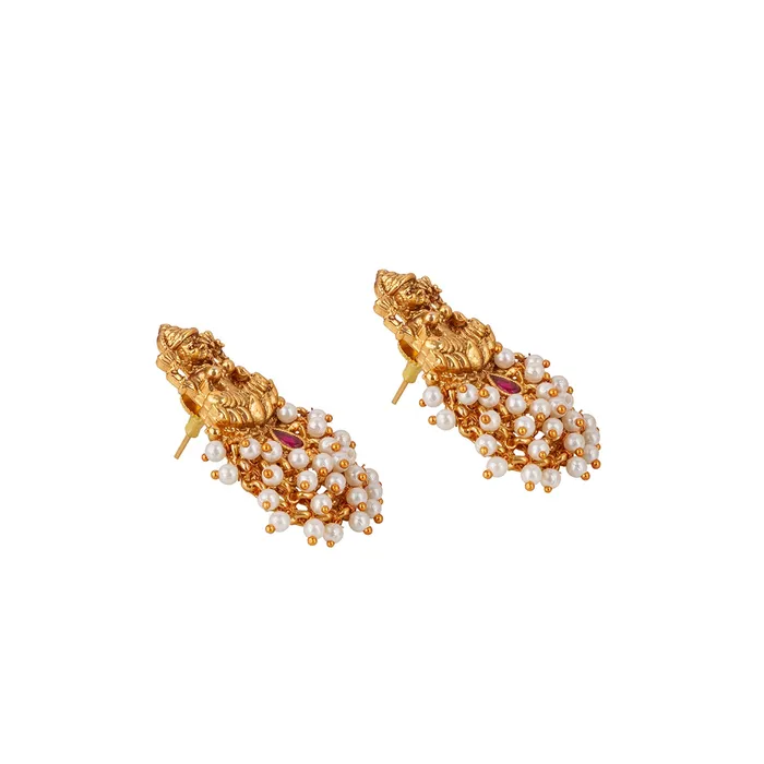 Teejh Earrings Teejh Naila Gold White And Red Earrings