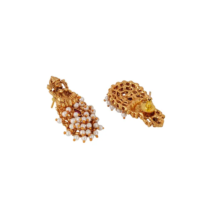 Teejh Earrings Teejh Naila Gold White And Red Earrings