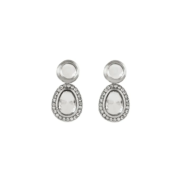 Teejh Kanak Silver Oxidised Uncut Polki Set Teejh Rings
