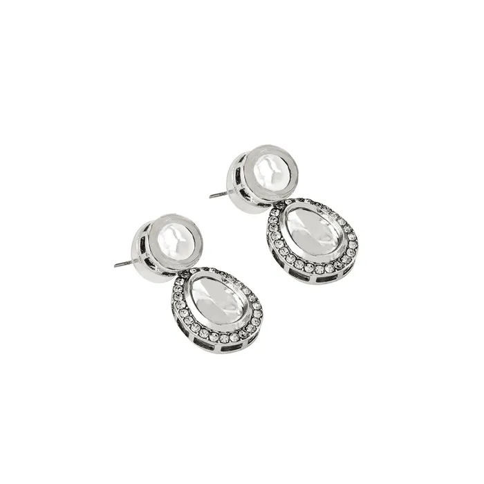 Teejh Kanak Silver Oxidised Uncut Polki Set Teejh Rings