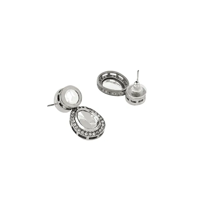 Teejh Kanak Silver Oxidised Uncut Polki Set Teejh Rings