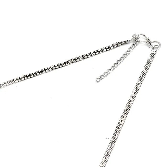Teejh Necklaces Ekladh Green Stone Silver Pearl Necklace Set