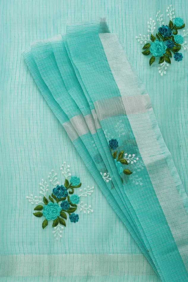 Teejh Preksha Kota Embroidered Saree Teejh Earrings
