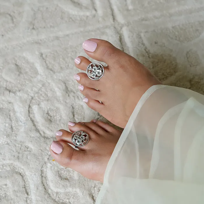 Teejh Rings Teejh Daar Silver Oxidised Toe Rings