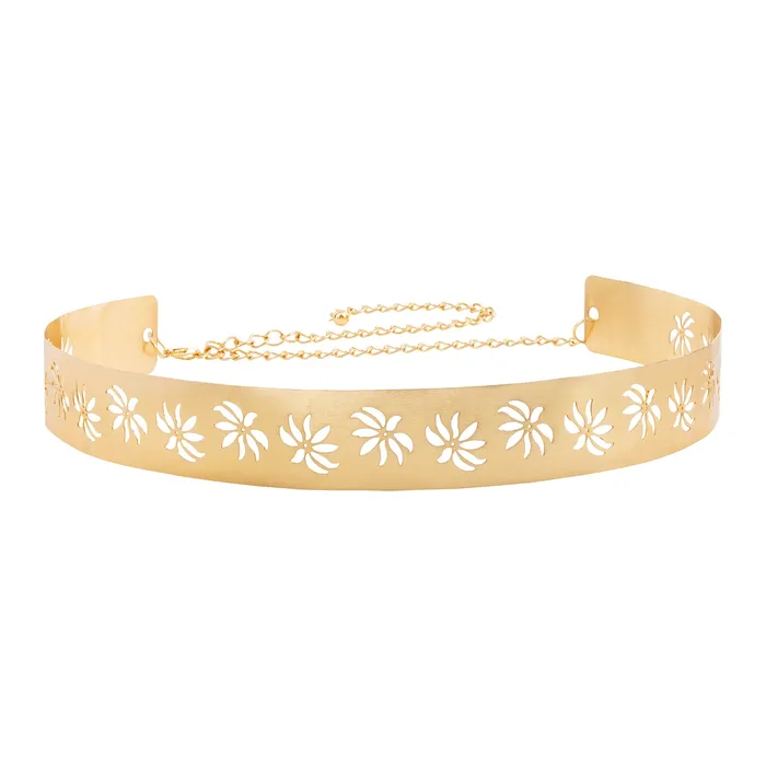 Teejh Rings Teejh Izumi Floral Gold Mettalic Belt