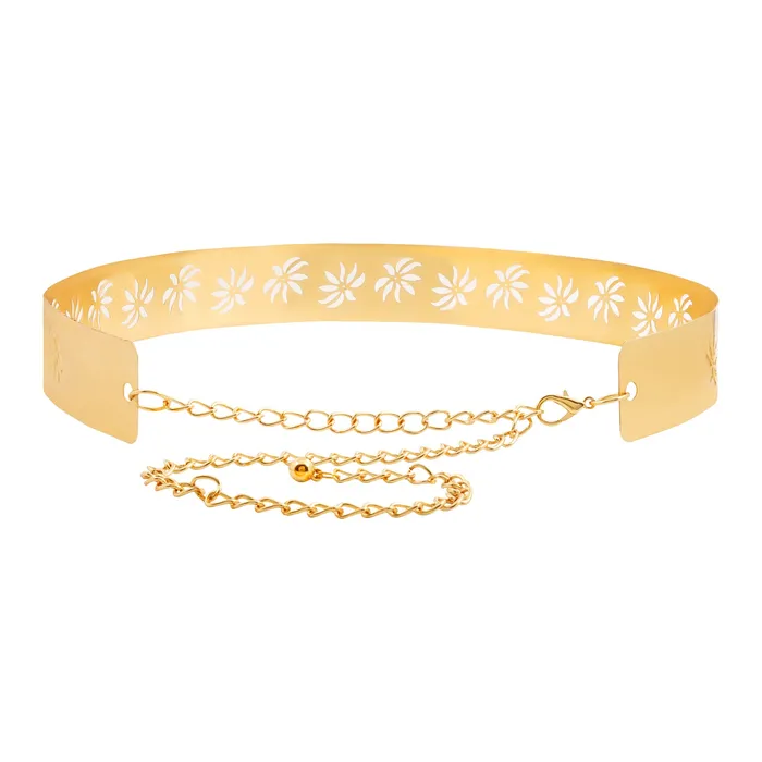 Teejh Rings Teejh Izumi Floral Gold Mettalic Belt