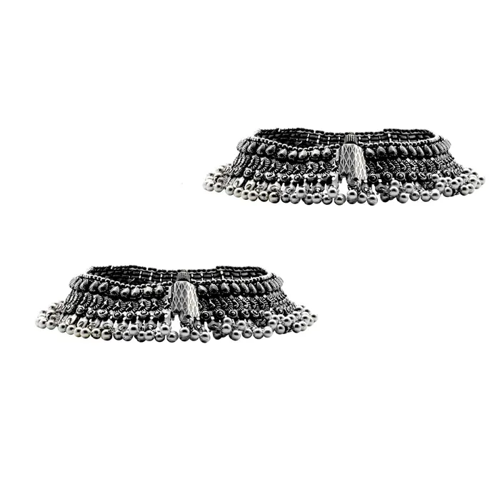Teejh Roma Coin Silver Oxidized Ghungroo Anklets Teejh Rings Teejh Roma Coin Silver Oxidized Ghungroo Anklets Teejh Rings